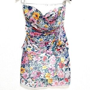 Yumi Kim Woman 100% SILK Woman Floral Strapless Dress Size XS